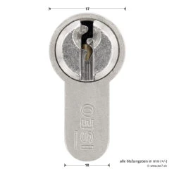 Hörmann Profil-Halbzylinder, 45,5 + 10 Mm, Links, TS 16 17 Hörmann Profil-Halbzylinder, 45,5 + 10 Mm, Links, TS 16 -Geschäfte 3014860 hoermann profil halbzylinder 45 5 10 mm links ts 16 zylinder masse