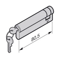 Hörmann Profil-Halbzylinder, 70,5 + 10 Mm, Schließhebel Links, TS 42 7 Hörmann Profil-Halbzylinder, 70,5 + 10 Mm, Schließhebel Links, TS 42 -Geschäfte 3021076 hoermann profil halbzylinder 705 10 mm skizze