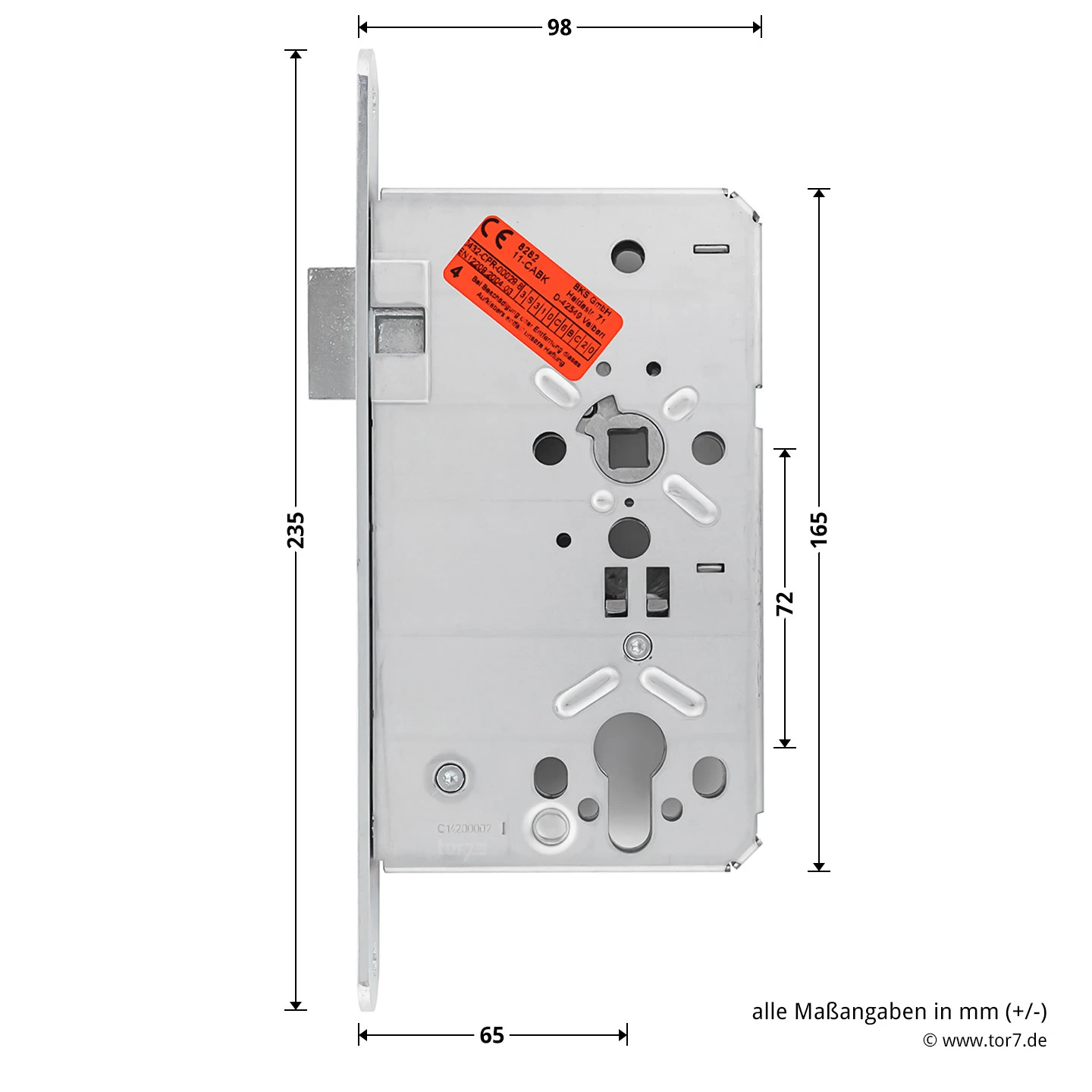 Hörmann Einsteck Rohrprofilschloss 1306 Für Nebentüren, PZ, Rechts 9 Hörmann Einsteck Rohrprofilschloss 1306 Für Nebentüren, PZ, Rechts – Bild 7