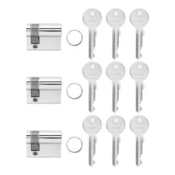 Hörmann Profilhalbzylinder, Gleichschließend, 3 Stück -Geschäfte 436121 hoermann gleichschliessende profilhalbzylinder 3stueck lieferumfang