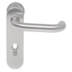 Hörmann FS Wechselgarnitur D110 Kurzschild PZ, Edelstahl -Geschäfte 454690 hoermann fs wechselgarnitur d 110 kurzschild pz gleitlager knopf k 130 edelstahl griff