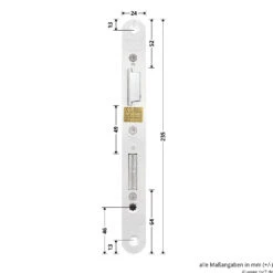Hörmann Panikschloss 1201 PZ Für Stahltüren, Links -Geschäfte 478749 hoermann panikschloss 1201 pz dornmass 65 funktion e li masse schliessblech