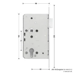 Hörmann Panikschloss 1201 PZ Für Stahltüren, Links -Geschäfte 478749 hoermann panikschloss 1201 pz dornmass 65 funktion e li masse seite