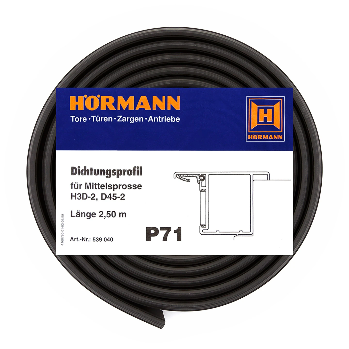 Hörmann Dichtungsprofil Für Mittelsprosse H3D-2, D45-2, P71, Länge 2,50 M 3 Hörmann Dichtungsprofil Für Mittelsprosse H3D-2, D45-2, P71, Länge 2,50 M