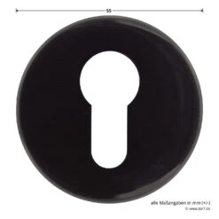 Hörmann FS Drückergarnitur D110 Rosette PZ, Schwarz -Geschäfte 544353 hoermann fs drueckergarnitur d110 pz rosette schwarz gleitlager durchmesser