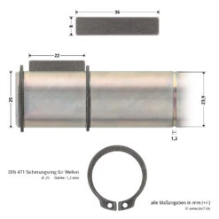 Hörmann Steckwelle Für STA 400 Schiebetorantrieb -Geschäfte 638939 hoermann steckwelle fuer sta 400 schiebetorantrieb bemassung bolzen2