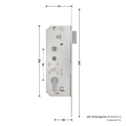 Hörmann Schlupftür-Schloss DF80/95/98, PZ, DIN Links 10 Hörmann Schlupftür-Schloss DF80/95/98, PZ, DIN Links -Geschäfte 716839 hoermann schlupftuer schloss df80 95 98 pz din links masse