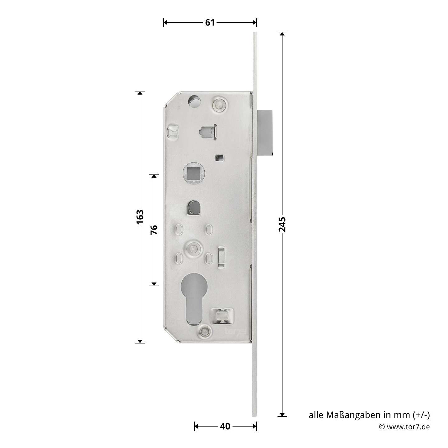 Hörmann Schlupftür-Schloss DF80/95/98, PZ, DIN Links 6 Hörmann Schlupftür-Schloss DF80/95/98, PZ, DIN Links – Bild 4